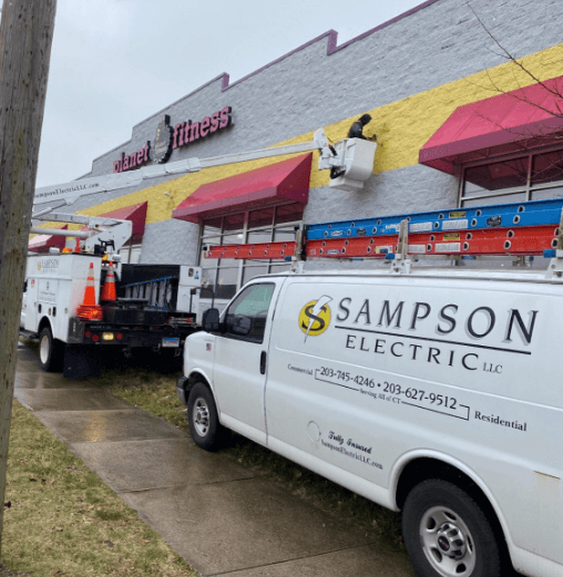 Sampson Vehicles outside Planet Fitness